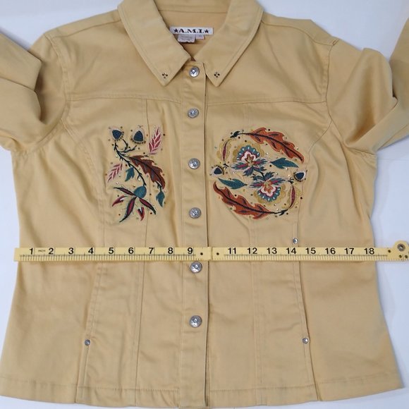A.M.I. Customized Embroidered w/ Swarovski Rhinestones Western Style Med. Jacket - Picture 9 of 16